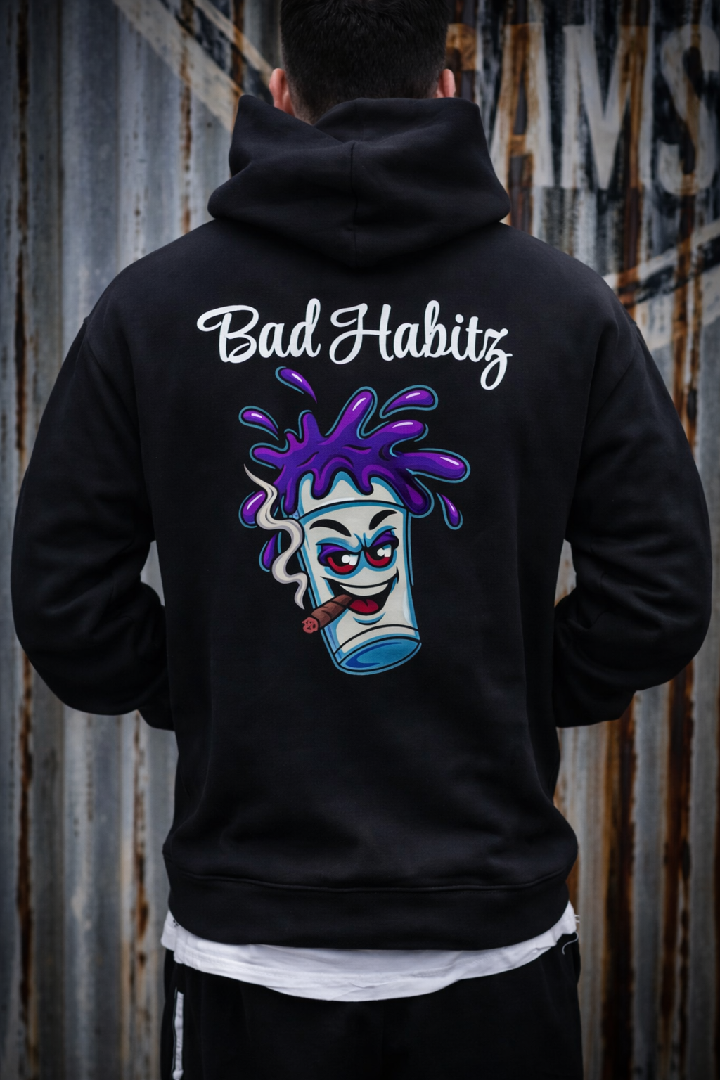 Bad Habitz Hoodie - Image on Back