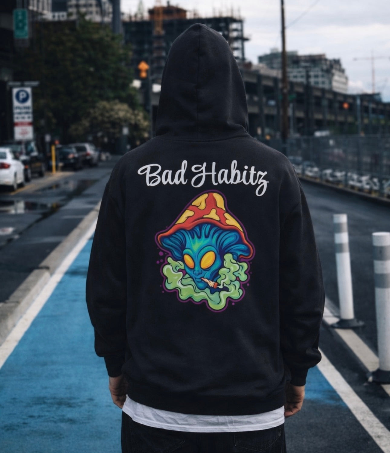 Bad Habitz Hoodie - Image on Back